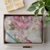 ブルーバードカラフルフローラ背景の分離 薄葉紙 (ギフト)