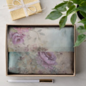 ブルーバードカラフルフローラ背景の分離 薄葉紙 (ギフト)