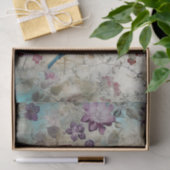 ブルーバードカラフルフローラ背景の分離 薄葉紙 (ギフト)