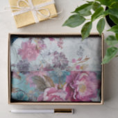 ブルーバードカラフルフローラ背景の分離 薄葉紙 (ギフト)