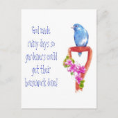 ブルーバードガーデニングおもしろい引用文 ポストカード (正面)