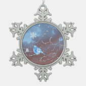 ブルーバードギフト スノーフレークピューターオーナメント (正面)