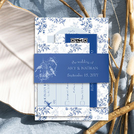 ブルーバードケ結婚ージ 招待状ベリーバンド