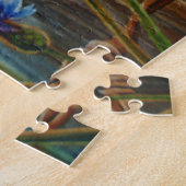 ブルーバードコーンフラワーズサマーファームウォーターカラーアート ジグソーパズル (側面)