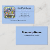 ブルーバードゴールドフィッチフラワーガーデンファウンテン 名刺 (正面/裏面)