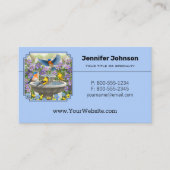 ブルーバードゴールドフィッチフラワーガーデンファウンテン 名刺 (正面)