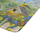 ブルーバードゴールドフィンチズバードハウズフラワーガーデン カッティングボード (角)