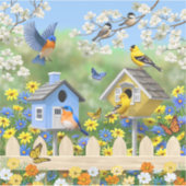 ブルーバードゴールドフィンチズバードハウズフラワーガーデン シール (正面)