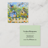 ブルーバードゴールドフィンチズバードハウズフラワーガーデン スクエア名刺 (正面/裏面)