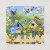 ブルーバードゴールドフィンチズバードハウズフラワーガーデン スクエア名刺 (正面)