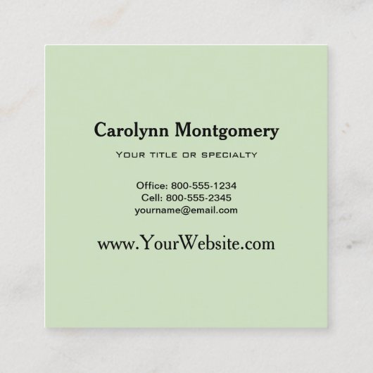 ブルーバードゴールドフィンチズバードハウズフラワーガーデン スクエア名刺 (裏面)