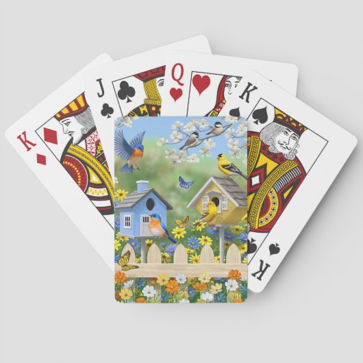 ブルーバードゴールドフィンチズバードハウズフラワーガーデン トランプ (裏面)