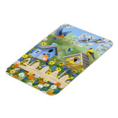 ブルーバードゴールドフィンチズバードハウズフラワーガーデン マグネット (左側)