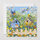 ブルーバードゴールドフィンチズバードハウズフラワーガーデン 招待状 (正面)