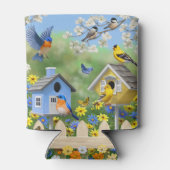 ブルーバードゴールドフィンチズバードハウズフラワーガーデン 缶クーラー (裏面)