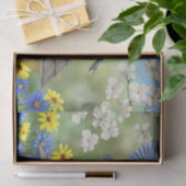 ブルーバードゴールドフィンチズバードハウズフラワーガーデン 薄葉紙 (ギフト)