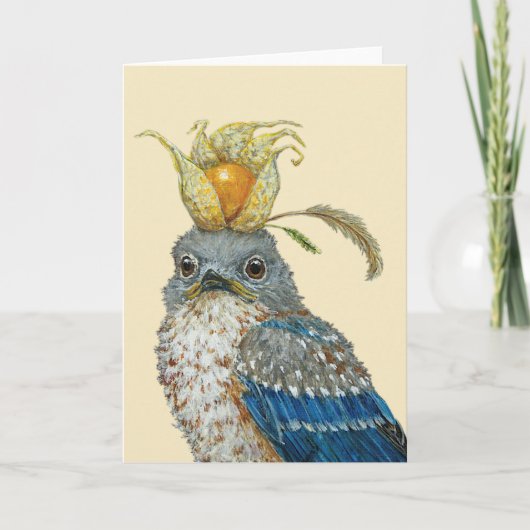 ブルーバードシック折り畳みグリーティングカードをクリック カード (正面)