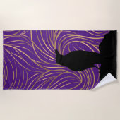 ブルーバードシルエットブラックレイブン ビーチタオル (正面)