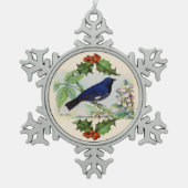 ブルーバードスノーフレークペーターのクリスマスオーナメント スノーフレークピューターオーナメント (正面)