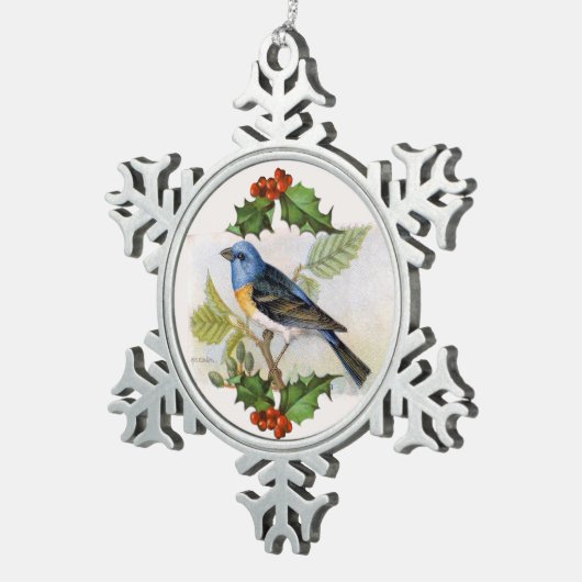 ブルーバードスノーフレークペーターのクリスマスオーナメント スノーフレークピューターオーナメント (右)