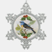 ブルーバードスノーフレークペーターのクリスマスオーナメント スノーフレークピューターオーナメント (正面)