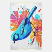ブルーバードズブリスアート キッチンタオル (縦)