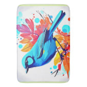 ブルーバードズブリスアート バスマット (正面縦)