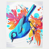 ブルーバードズブリスアート フリースブランケット (正面)