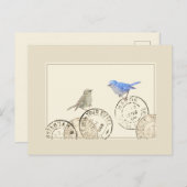 ブルーバードズ恋しく思ユーヴィンテージはこフランスのき ポストカード (正面/裏面)