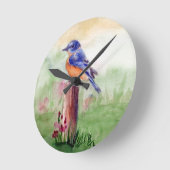 ブルーバードソングウォールクロック ラウンド壁時計 (傾斜)