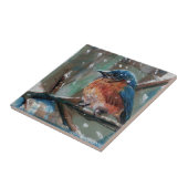ブルーバードソングバード冬絵画の タイル (側面)