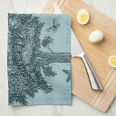 ブルーバードチョウ夢の木 キッチンタオル (四つ折り)