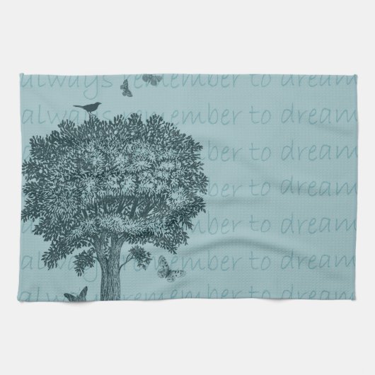 ブルーバードチョウ夢の木 キッチンタオル (横)