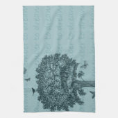 ブルーバードチョウ夢の木 キッチンタオル (縦)