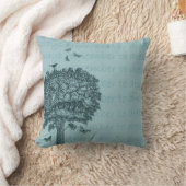 ブルーバードチョウ夢の木 クッション (ブランケット)