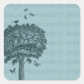 ブルーバードチョウ夢の木 スクエアシール (正面)