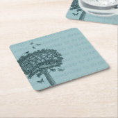 ブルーバードチョウ夢の木 スクエアペーパーコースター (アングル)