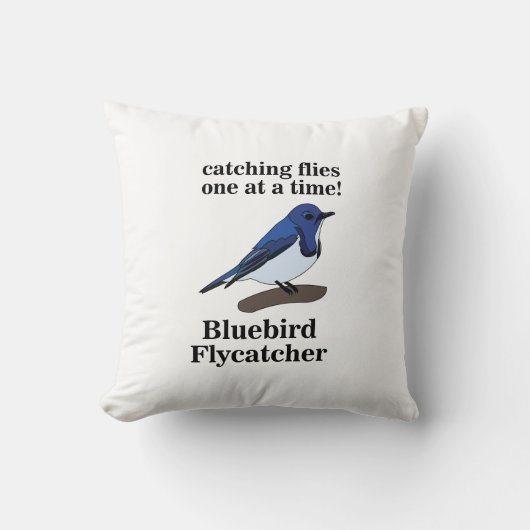 ブルーバードツリーブランチ野生生物おもしろい クッション (正面)