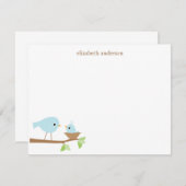 ブルーバードネストベビーシャワーサンキューカード サンキューカード (正面/裏面)