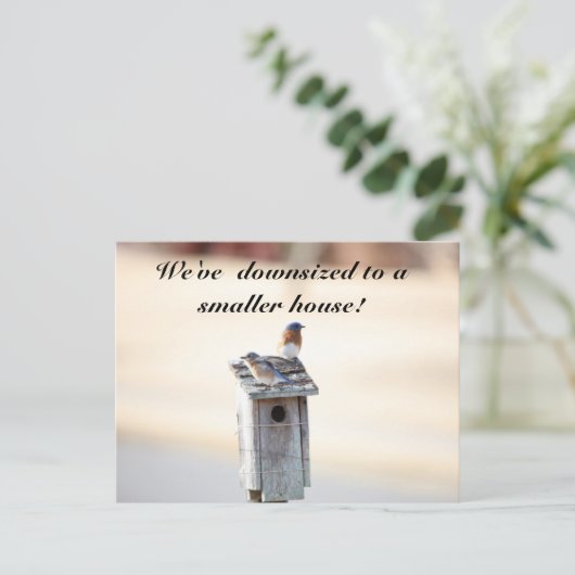 ブルーバードハウス – おもしろい住所変更はがき ポストカード (スタンド正面)