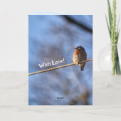 ブルーバードハピネス写真誕生日 カード (裏面)