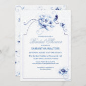 ブルーバードバラチノワセリーフローラ |ブライダルシャワー 招待状 (正面/裏面)