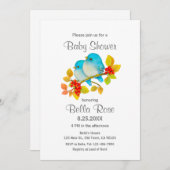 ブルーバードバードベビーシャワー招待状 招待状 (正面/裏面)