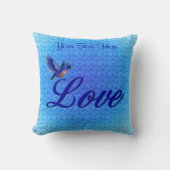 ブルーバードパーソナライズされた愛 クッション (正面)