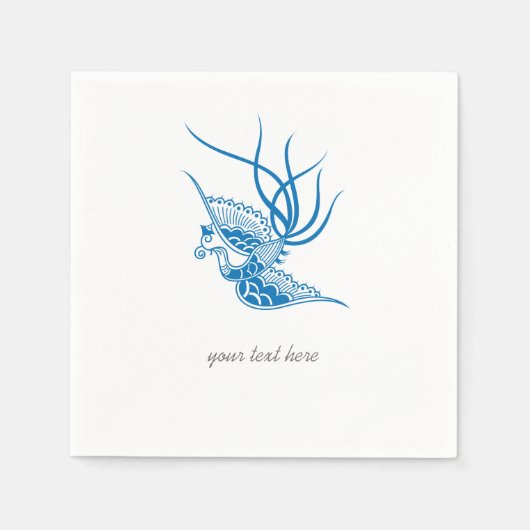 ブルーバードパーティー紙ナプキンセット スタンダードカクテルナプキン (正面)