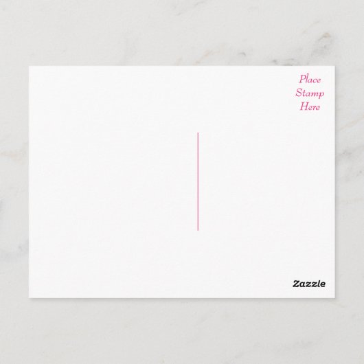 ブルーバードピンクありがとうおフローラハートはがき ポストカード (裏面)