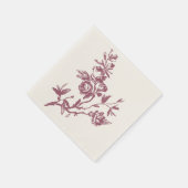 ブルーバードピンクありがとうフローラハートナプキン スタンダードカクテルナプキン (角)