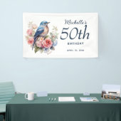ブルーバードピンクフローラ50誕生日 横断幕 (トレードショー)