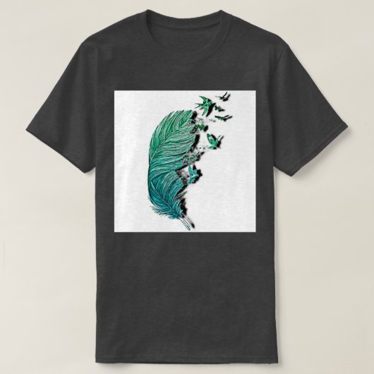 ブルーバードフェザーデザイン Tシャツ (デザイン正面)