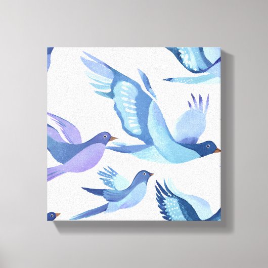 ブルーバードフライト | モダン水絵を描色 キャンバスプリント (正面)